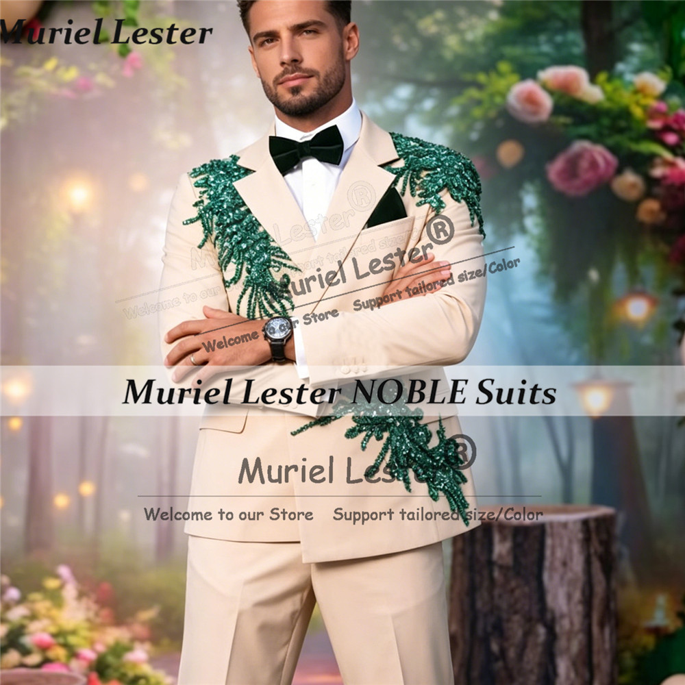 Unique Men'S Formal Wear - بدلة رجالية مخصصة مزينة بالخرز والأحجار