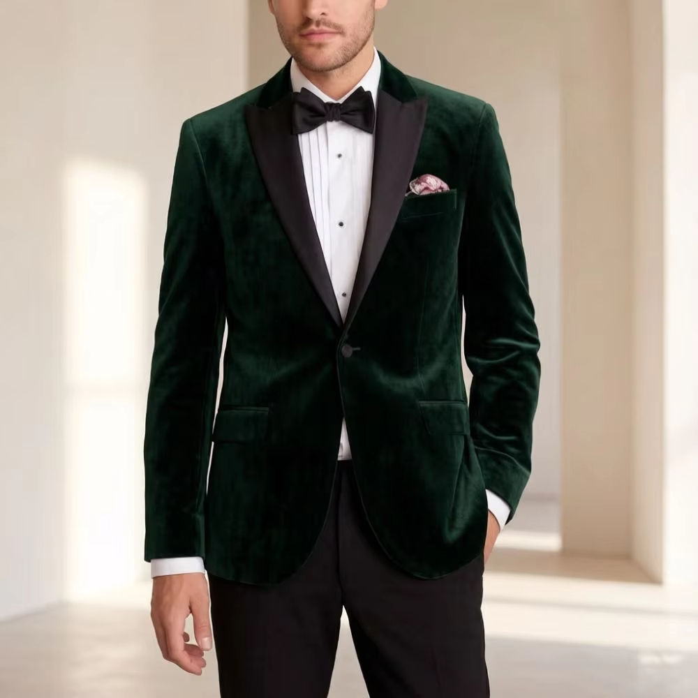Men'S Formal Wear For Reception - بدلات رسمية مخملية للرجال بقصة ضيقة،