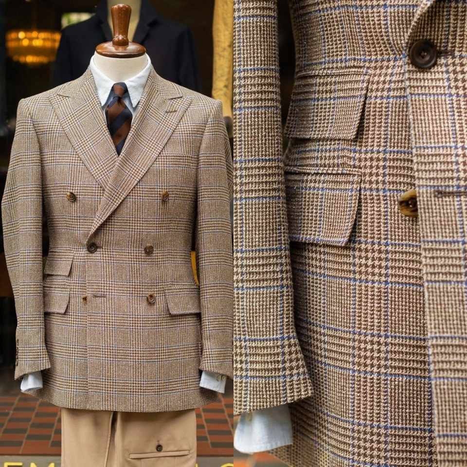 Men'S Formal Wear For Reception - بدلة رجالية كلاسيكية مزدوجة الصدر بياقة