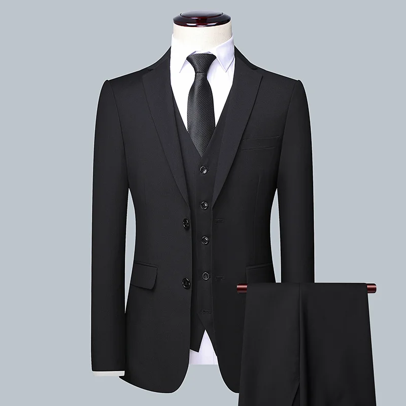 Men Formal Wear Wedding - بدلة عمل رجالية بلون سادة 2025