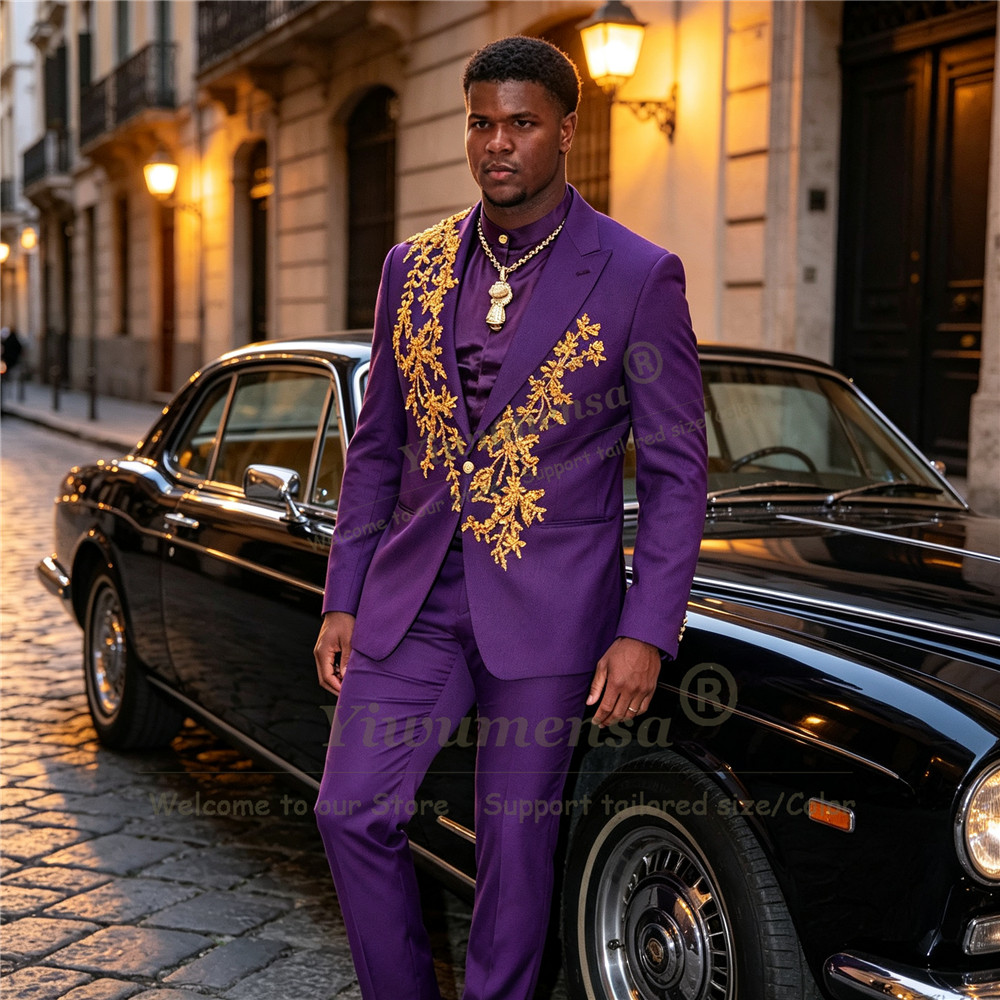 Unique Men'S Formal Wear - بدلة رجالية بتصميم فريد باللون الأرجواني