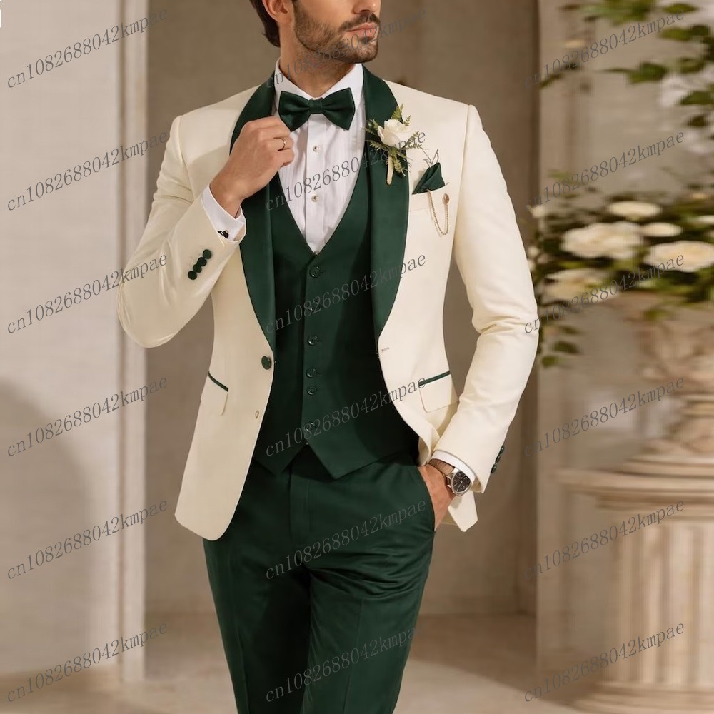 Men'S Formal Attire - بدلة رجالية رسمية جديدة باللونين العاجي