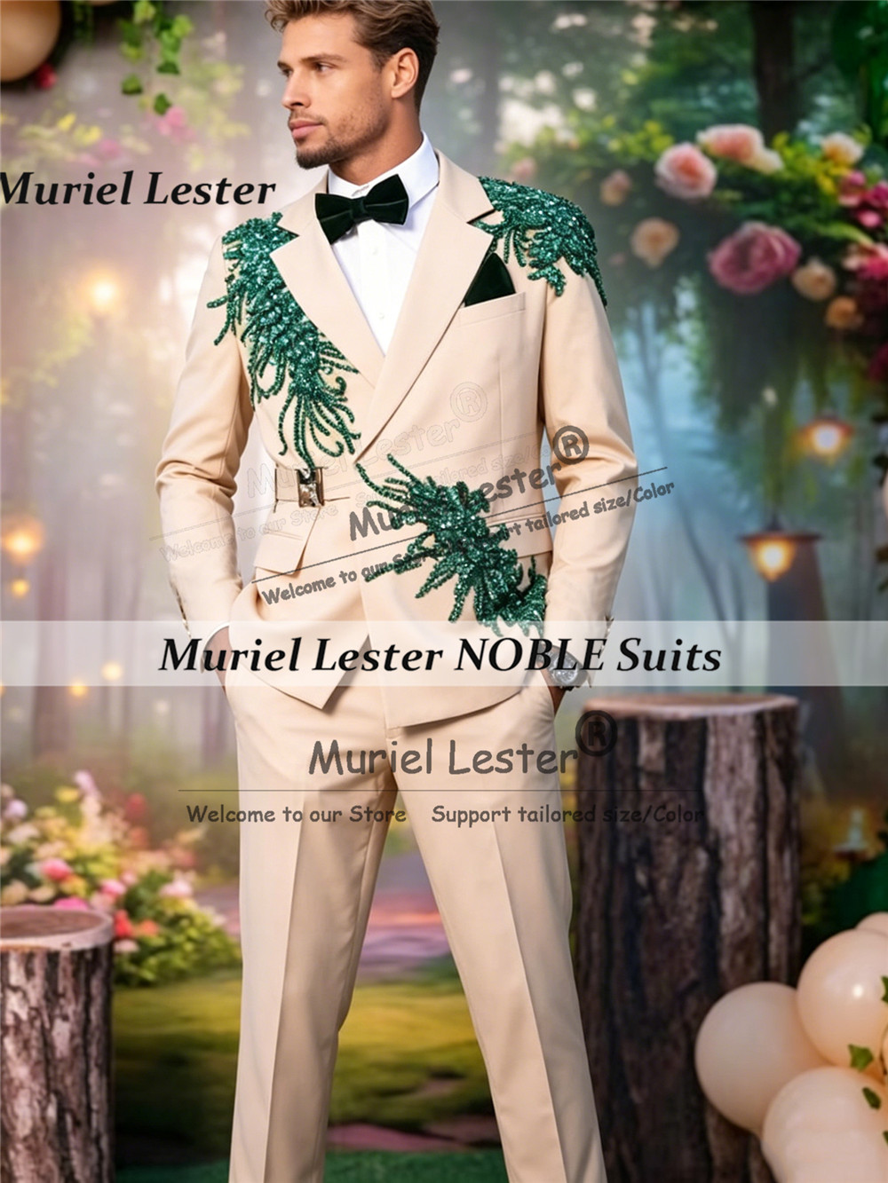 بدلة رجالية مخصصة مزينة بالخرز - مراجعة Unique Men'S Formal Wear وسعره