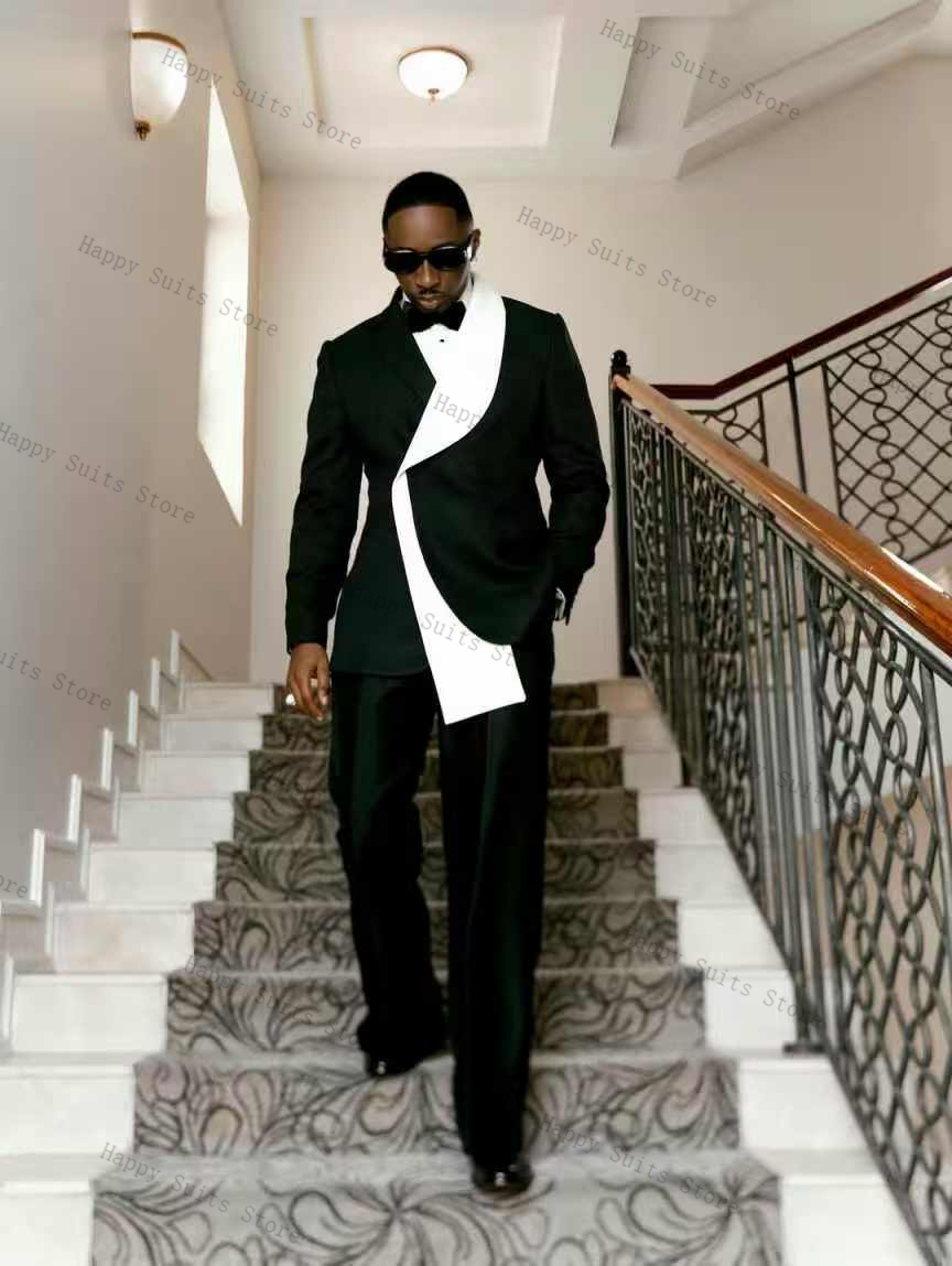 بدلة رجالية سوداء وبيضاء مكونة - مراجعة Men Formal Wear Black And White وسعره
