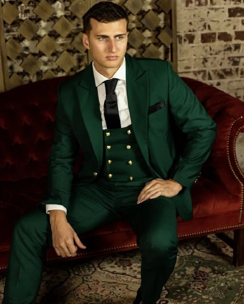 بدلة رجالية كلاسيكية خضراء رسم - مراجعة Men Formal Wear Design وسعره