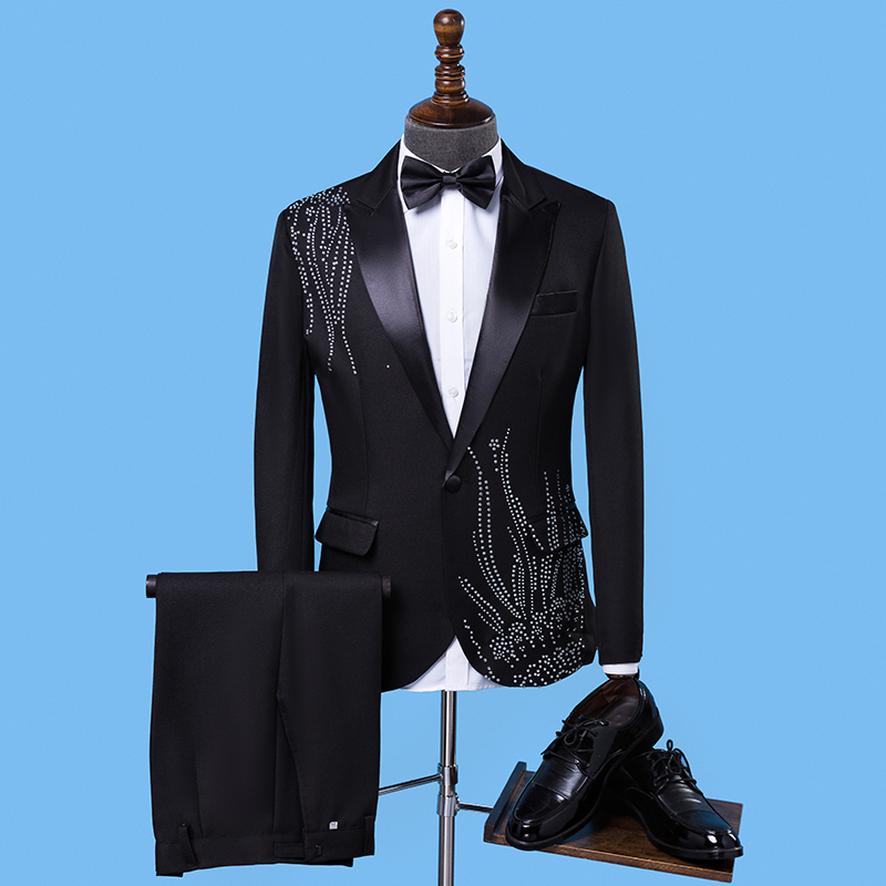 بدلة رسمية رجالية ضيقة مع سترة - مراجعة Men Formal Wear Black And White وسعره