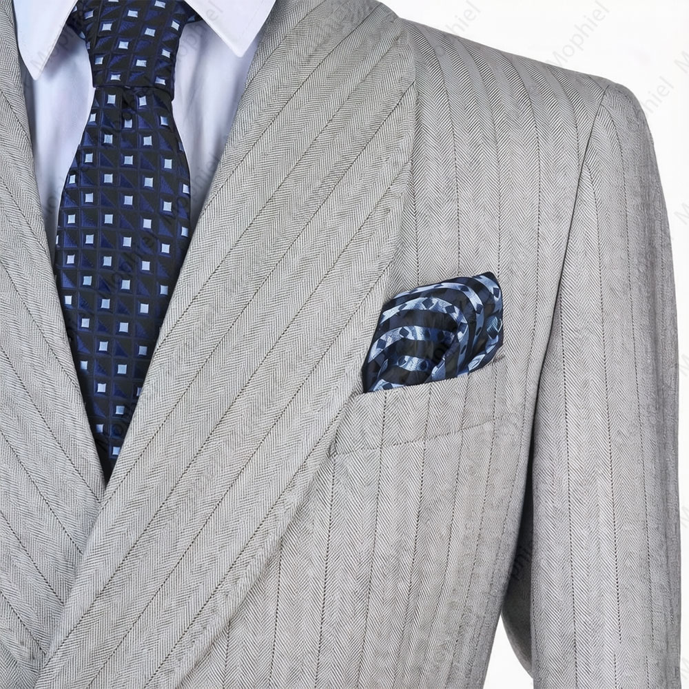 بدلة رجالية رمادية فاتحة من مو - مراجعة Men Formal Wear Wedding وسعره
