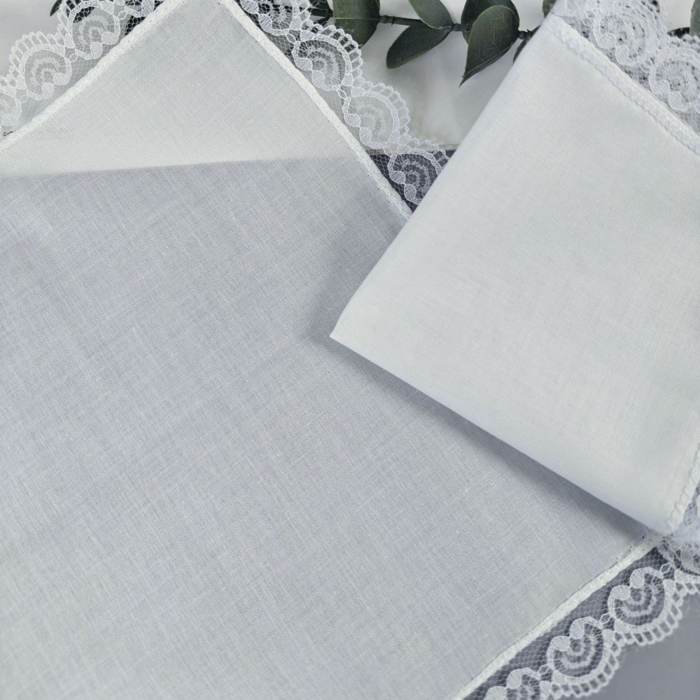 6 قطع مناديل دانتيل بيضاء نقية - مراجعة Monogrammed Handkerchief وسعره