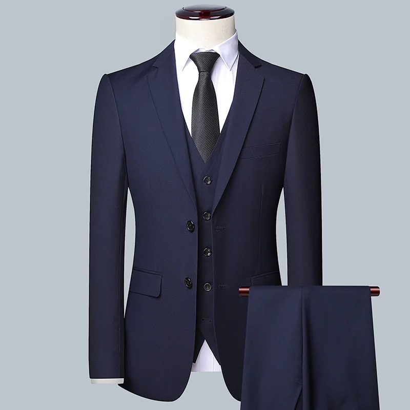 بدلة عمل رجالية بلون سادة 2025 - مراجعة Men Formal Wear Wedding وسعره