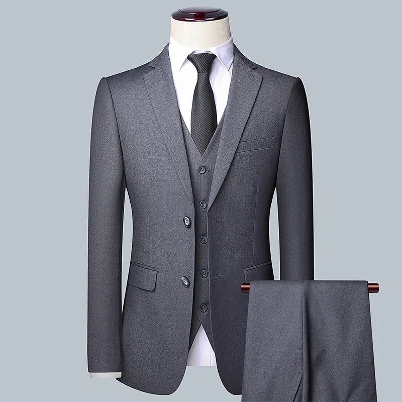 بدلة عمل رجالية بلون سادة 2025 - مراجعة Men Formal Wear Wedding وسعره