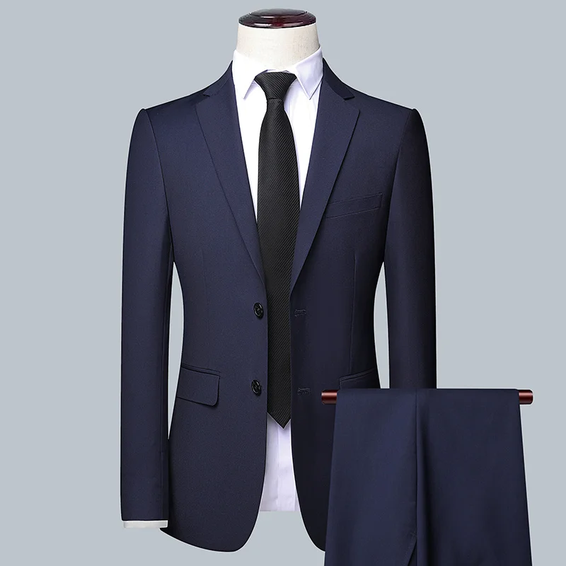 بدلة عمل رجالية بلون سادة 2025 - مراجعة Men Formal Wear Wedding وسعره