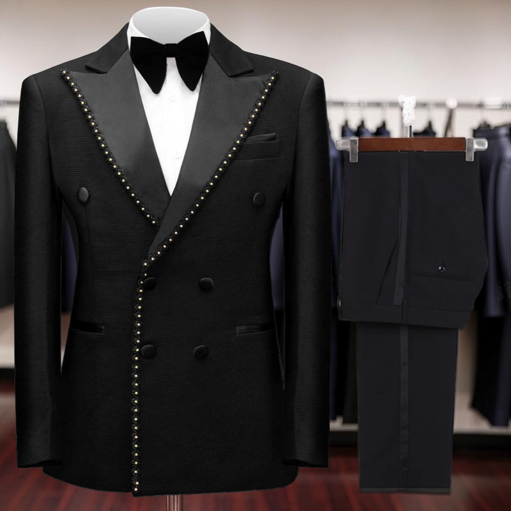 بدلة رسمية رجالية مزدوجة الصدر - مراجعة Men Formal Wear Wedding وسعره
