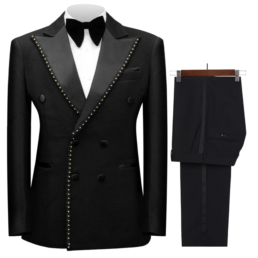 بدلة رسمية رجالية مزدوجة الصدر - مراجعة Men Formal Wear Wedding وسعره