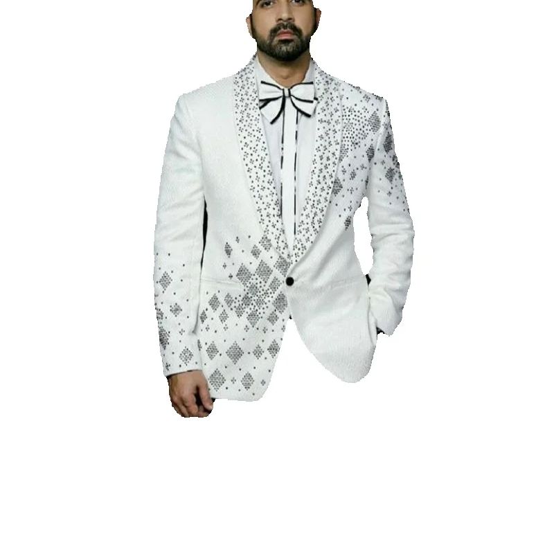 طقم بدلة رجالي كريستالز من قطع - مراجعة Men Formal Wear Black And White وسعره