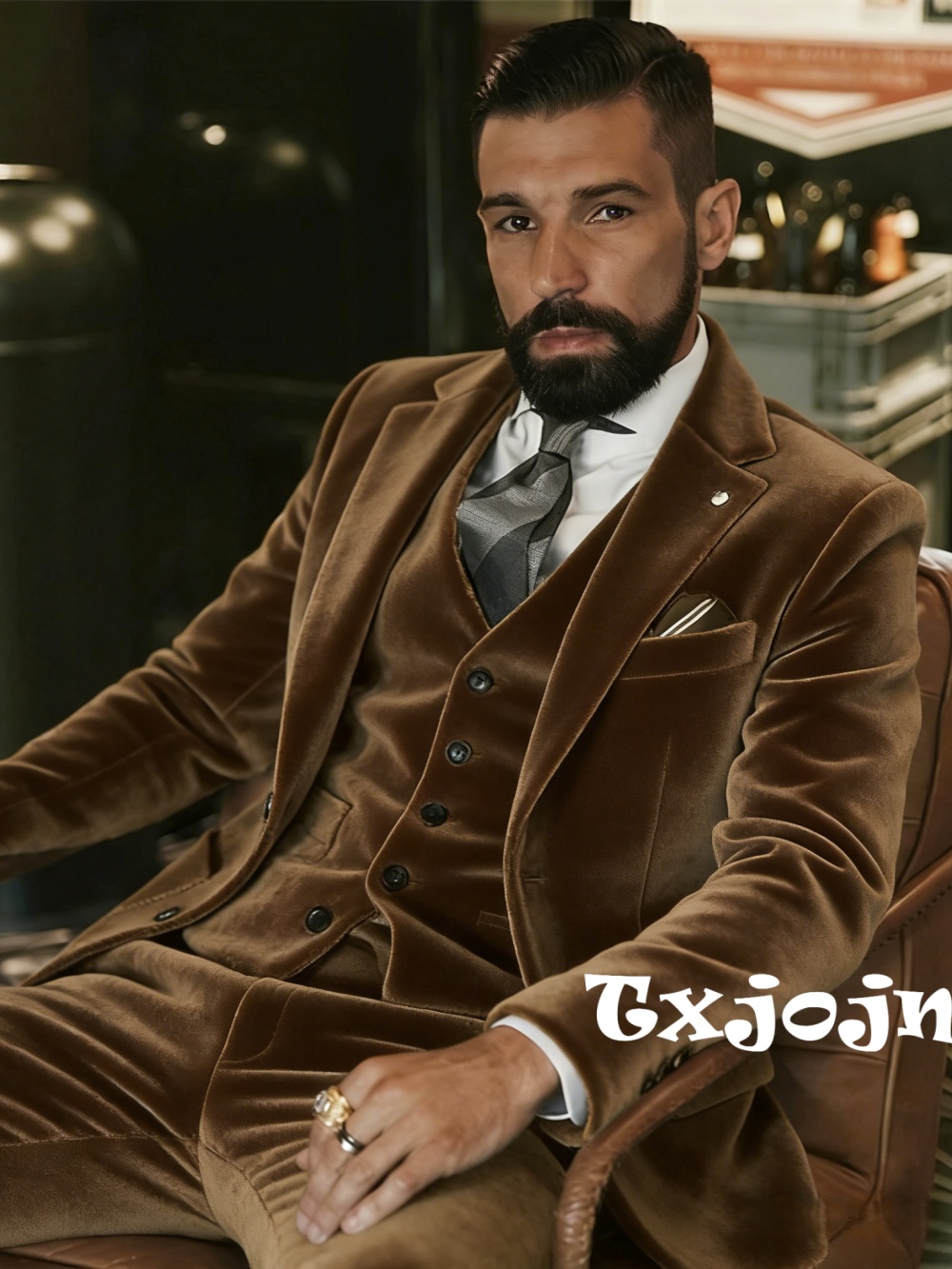 بدلة رجالية مخملية من 3 قطع لل - مراجعة Men Formal Wear Wedding وسعره