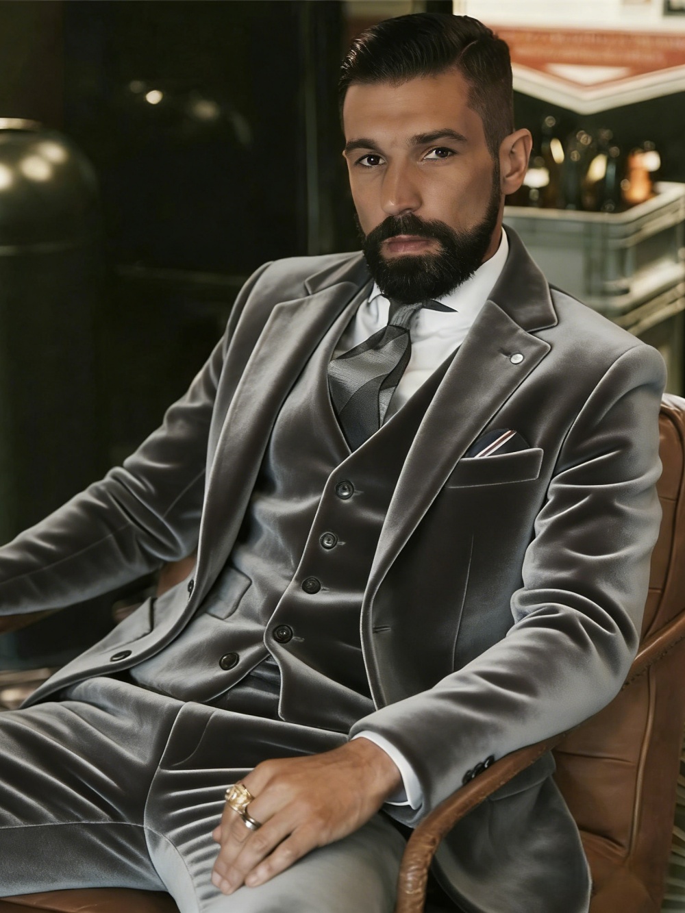 بدلة رجالية مخملية من 3 قطع لل - مراجعة Men Formal Wear Wedding وسعره