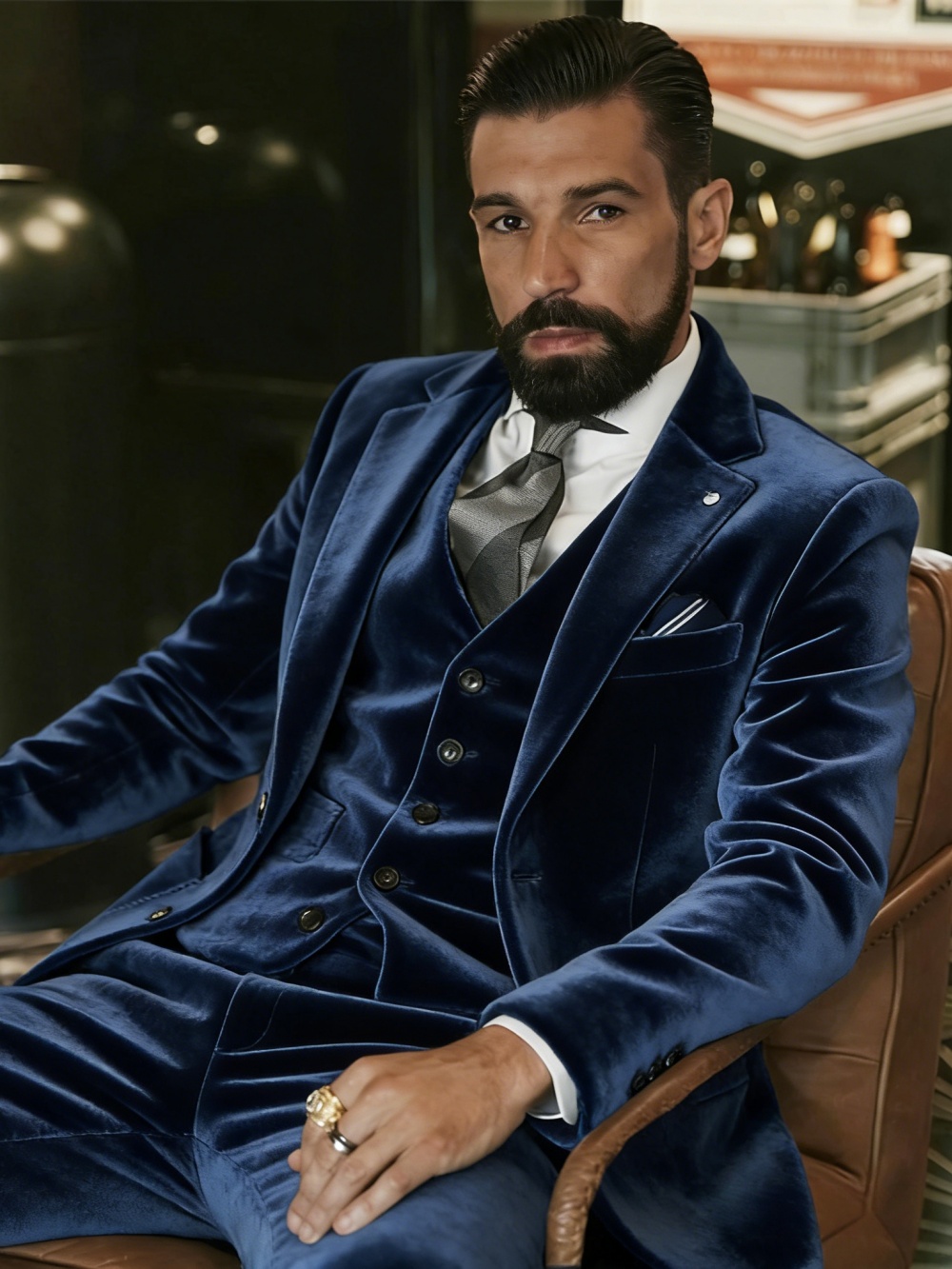 بدلة رجالية مخملية من 3 قطع لل - مراجعة Men Formal Wear Wedding وسعره