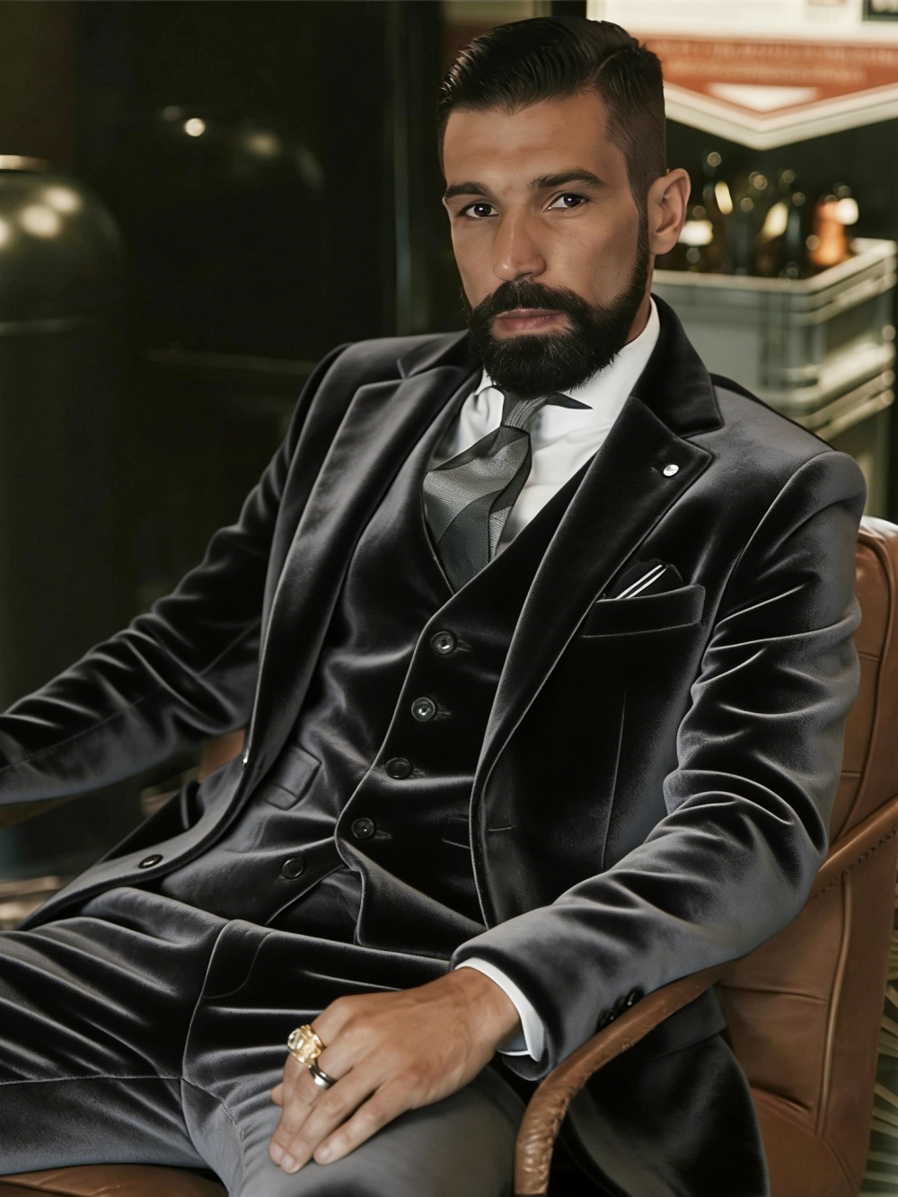 بدلة رجالية مخملية من 3 قطع لل - مراجعة Men Formal Wear Wedding وسعره