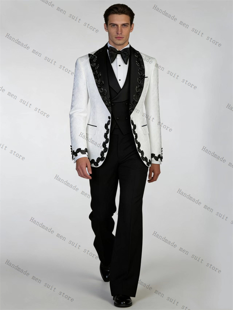 بدلة رجالية بيضاء وسوداء من قط - مراجعة Men Formal Wear Black And White وسعره