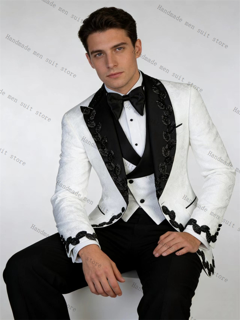 بدلة رجالية بيضاء وسوداء من قط - مراجعة Men Formal Wear Black And White وسعره