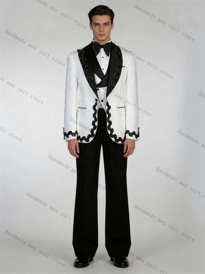 بدلة رجالية بيضاء وسوداء من قط - مراجعة Men Formal Wear Black And White وسعره