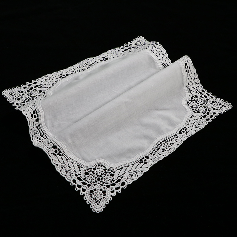 مناديل دانتيل بيضاء A009 مصنوع - مراجعة Monogrammed Handkerchief وسعره